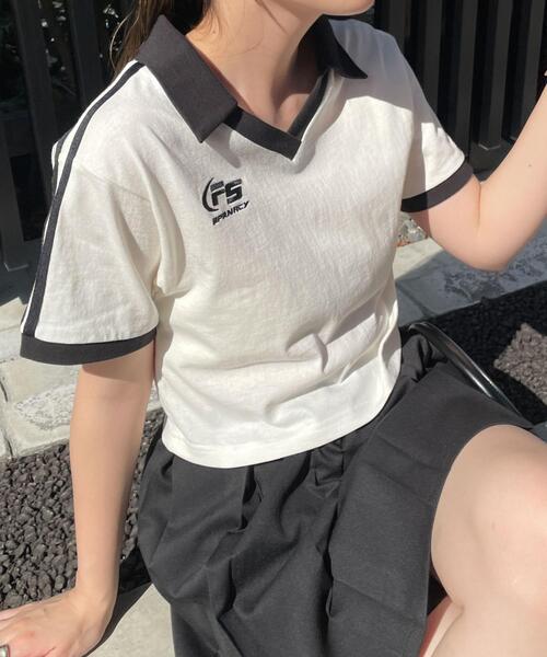 WEGO（ウィゴー）の「WEGO/サッカーデザインチビT（Tシャツ/カットソー・レディース・ホワイト/グリーン/ブラック・FREE）」の8枚目の写真