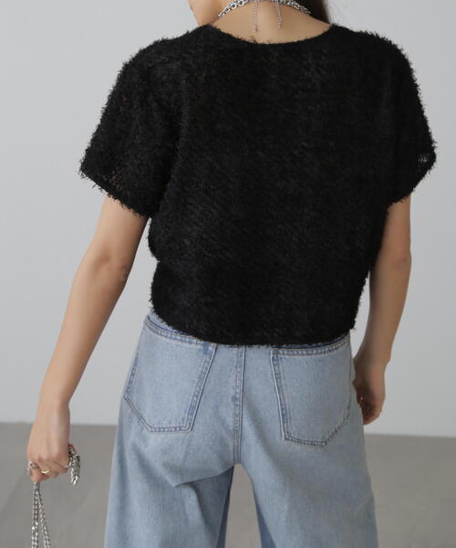 FREE'S MART（フリーズマート）の「◆フロントボタンカットジャガードブラウス（シャツ/ブラウス・レディース・ブラック/グレー/ホワイト/グリーン・FREE）」の8枚目の写真