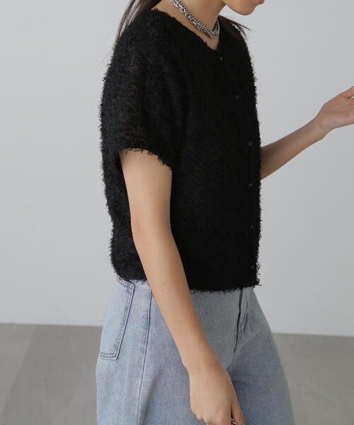 FREE'S MART（フリーズマート）の「◆フロントボタンカットジャガードブラウス（シャツ/ブラウス・レディース・ブラック/グレー/ホワイト/グリーン・FREE）」の9枚目の写真