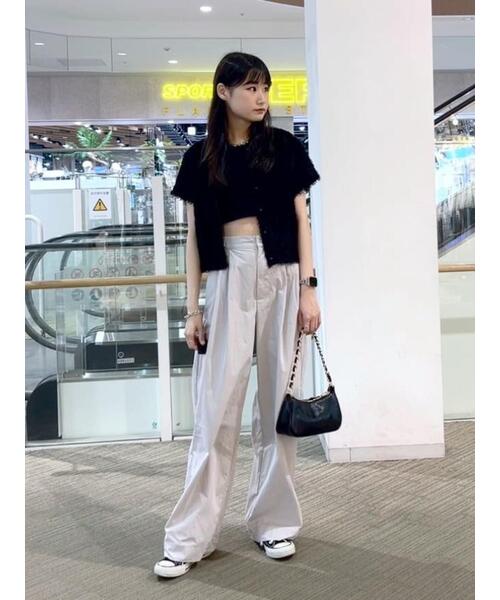 FREE'S MART（フリーズマート）の「◆フロントボタンカットジャガードブラウス（シャツ/ブラウス・レディース・ブラック/グレー/ホワイト/グリーン・FREE）」の12枚目の写真