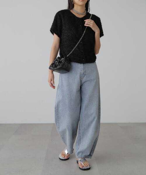 FREE'S MART（フリーズマート）の「◆フロントボタンカットジャガードブラウス（シャツ/ブラウス・レディース・ブラック/グレー/ホワイト/グリーン・FREE）」の13枚目の写真