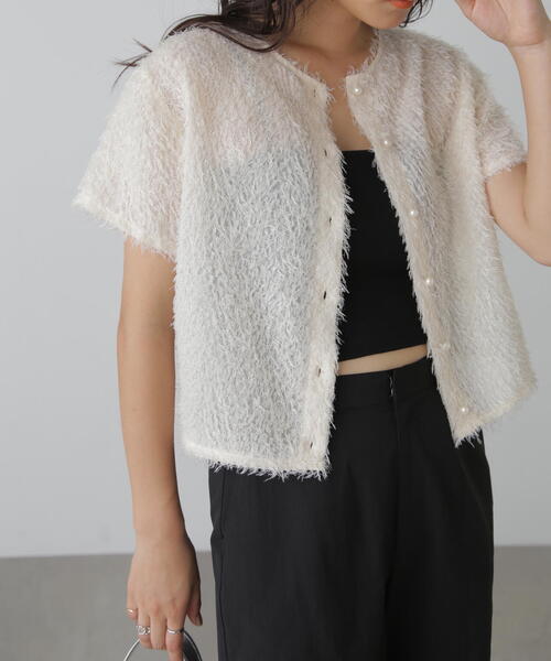 FREE'S MART（フリーズマート）の「◆フロントボタンカットジャガードブラウス（シャツ/ブラウス・レディース・ブラック/グレー/ホワイト/グリーン・FREE）」の17枚目の写真