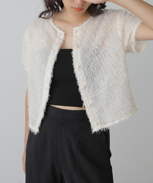 FREE'S MART（フリーズマート）の「◆フロントボタンカットジャガードブラウス（シャツ/ブラウス・レディース・ブラック/グレー/ホワイト/グリーン・FREE）」の18枚目の写真