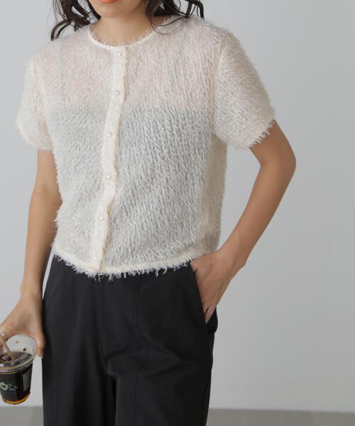 FREE'S MART（フリーズマート）の「◆フロントボタンカットジャガードブラウス（シャツ/ブラウス・レディース・ブラック/グレー/ホワイト/グリーン・FREE）」の21枚目の写真