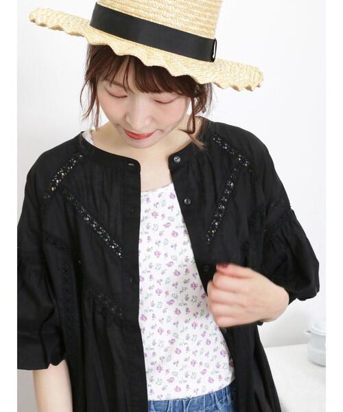 Samansa Mos2(サマンサ モスモス)の「花柄ノースリーブ(Tシャツ/カットソー・レディース・グリーン/パープル/レッド/イエロー・F)」の2枚目の写真