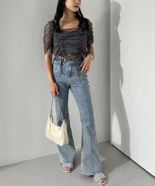 one after another NICE CLAUP(ワンアフターアナザーナイスクラップ)の「シアードロストトップス(インナーセットアイテム)(シャツ/ブラウス・レディース・アイボリー/チャコールグレー/オフホワイト・FREE)」の10枚目の写真