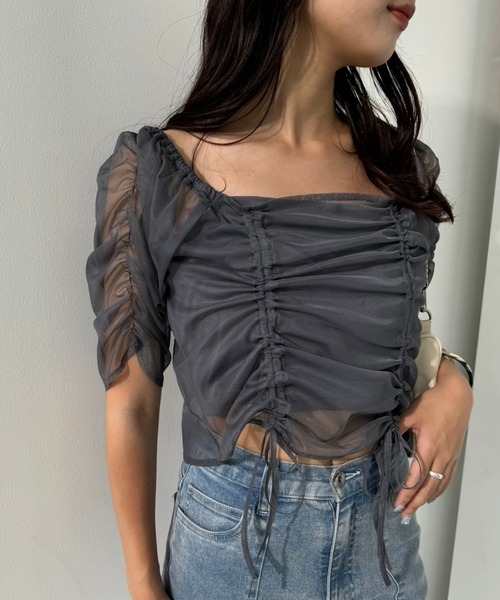 one after another NICE CLAUP(ワンアフターアナザーナイスクラップ)の「シアードロストトップス(インナーセットアイテム)(シャツ/ブラウス・レディース・アイボリー/チャコールグレー/オフホワイト・FREE)」の21枚目の写真