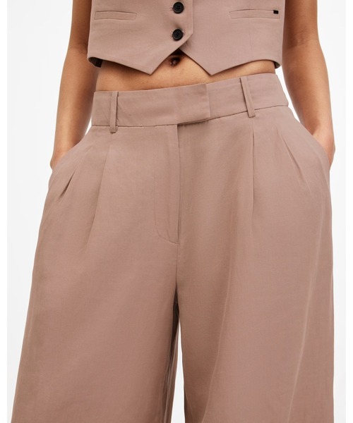ALLSAINTS(オールセインツ)の「DERI LYN LINEN BLEND TROUSERS | DERI LYN リネン ブレンド トラウザー(スラックス・レディース・ブラウン系その他・6/4/2/10)」の4枚目の写真