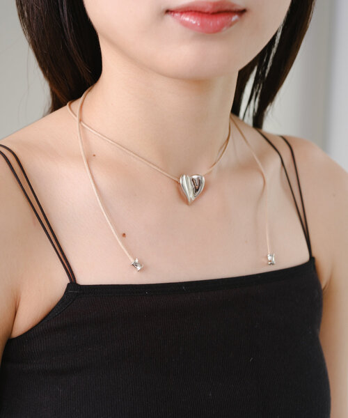 Kastane（カスタネ）の「【fiw.】ハートチョーカー（ネックレス・レディース・ブラック/ベージュ・FREE）」の12枚目の写真