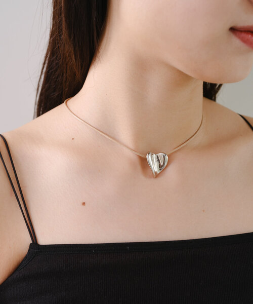Kastane（カスタネ）の「【fiw.】ハートチョーカー（ネックレス・レディース・ブラック/ベージュ・FREE）」の14枚目の写真