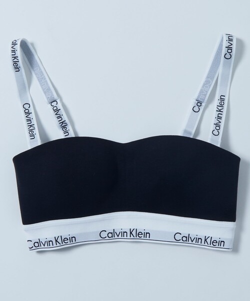 Calvin Klein Underwear(カルバンクラインアンダーウェア)の「Calvin Klein Underwear/カルバンクライン アンダーウェア MODERN COTTON LGHT LINED BANDEAU / QF7628AD / バンドゥブラ / スポーツブラ(スポーツブラ・レディース・ブラック/グレー・SMALL)」の2枚目の写真