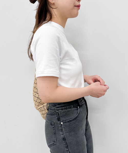 U by SPICK&SPAN(ユーバイスピックアンドスパン)の「≪追加≫【Hanes / ヘインズ】 BEEFYリブクルーネックTシャツ2(Tシャツ/カットソー・レディース・ブラック・FREE)」の2枚目の写真