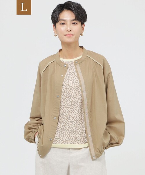 【セール】【L】【接触冷感】【UV対策】【ウォッシャブル】シアーブレンドシャツブルゾン（ブルゾン）｜EVEX by KRIZIA（エヴェックスバイクリツィア） 16,280円