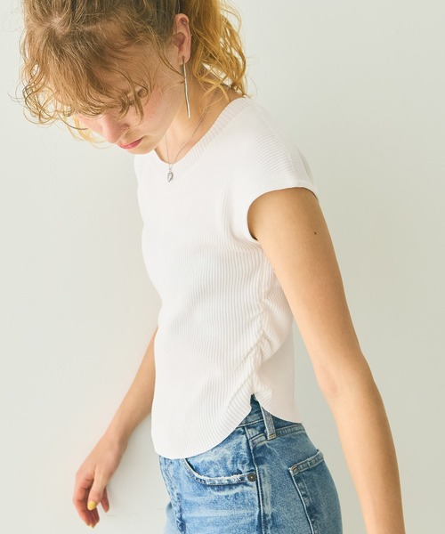 セール】【WEB限定セール】サイドギャザートップス（Tシャツ