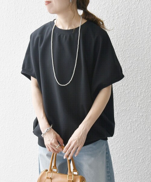 SHIPS any(シップス エニィ)の「SHIPS any:〈洗濯機可能〉インレイ コクーン ショートスリーブ プルオーバー(Tシャツ/カットソー・レディース・ホワイト/キャメル/ブルー/ブラック/ブラウン/レンガ/チャコールグレー/グリーン・ONE SIZE)」の19枚目の写真
