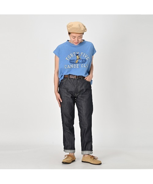 45R（フォーティファイブアール）の「ライ麦デニムのクロスビー5（一張羅)（デニムパンツ・レディース・インディゴブルー・29inch/30inch/32inch/28inch/34inch）」の7枚目の写真