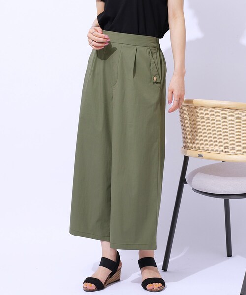 DRESKIP（ドレスキップ）の「◆【UV/8分丈】低身長さんにも 金ボタンがアクセント フラップポケットパンツ（その他パンツ・レディース・ブラック/ダークオリーブ/ブルー・02/03/04）」の3枚目の写真