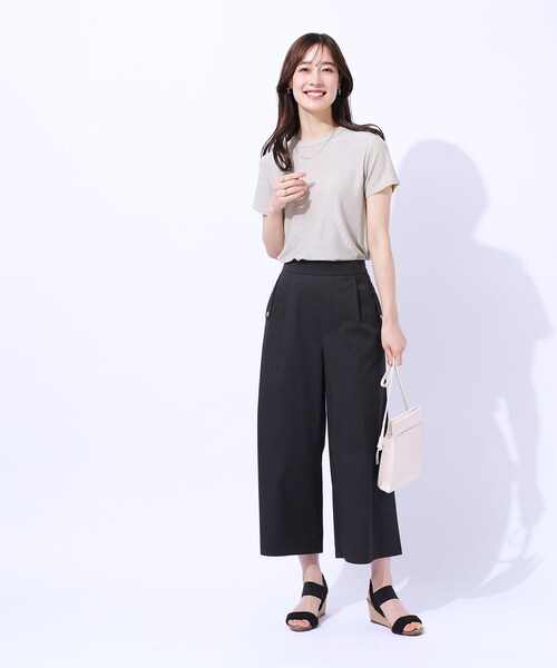 DRESKIP（ドレスキップ）の「◆【UV/8分丈】低身長さんにも 金ボタンがアクセント フラップポケットパンツ（その他パンツ・レディース・ブラック/ダークオリーブ/ブルー・02/03/04）」の6枚目の写真