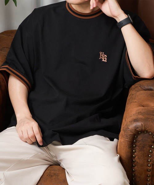 kutir(クティール)の「リブラインバイカラーTシャツ(Tシャツ/カットソー・メンズ・ブラック/ネイビー/オートミール・MEDIUM/LARGE)」の4枚目の写真
