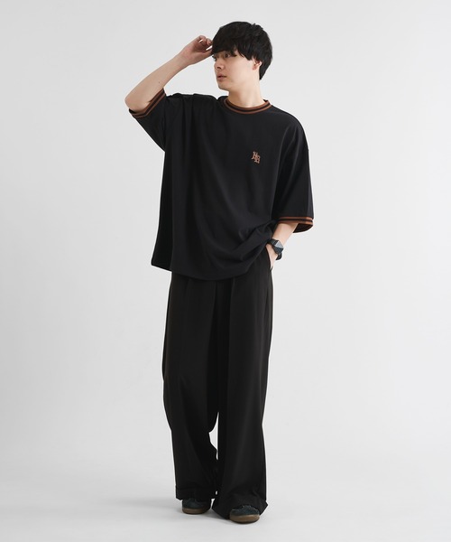 kutir(クティール)の「リブラインバイカラーTシャツ(Tシャツ/カットソー・メンズ・ブラック/ネイビー/オートミール・MEDIUM/LARGE)」の12枚目の写真