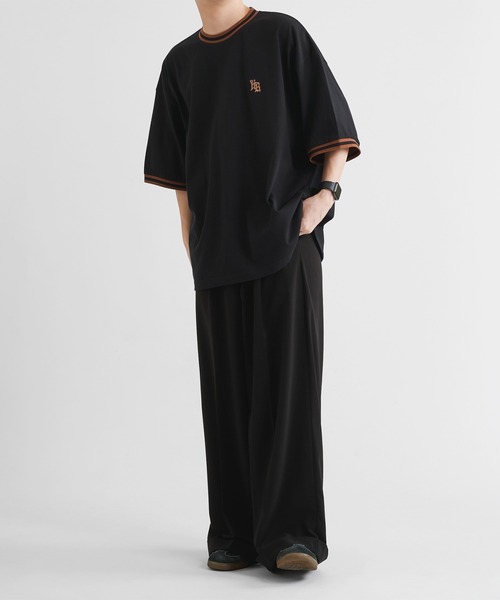 kutir(クティール)の「リブラインバイカラーTシャツ(Tシャツ/カットソー・メンズ・ブラック/ネイビー/オートミール・MEDIUM/LARGE)」の7枚目の写真