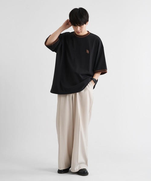 kutir(クティール)の「リブラインバイカラーTシャツ(Tシャツ/カットソー・メンズ・ブラック/ネイビー/オートミール・MEDIUM/LARGE)」の13枚目の写真