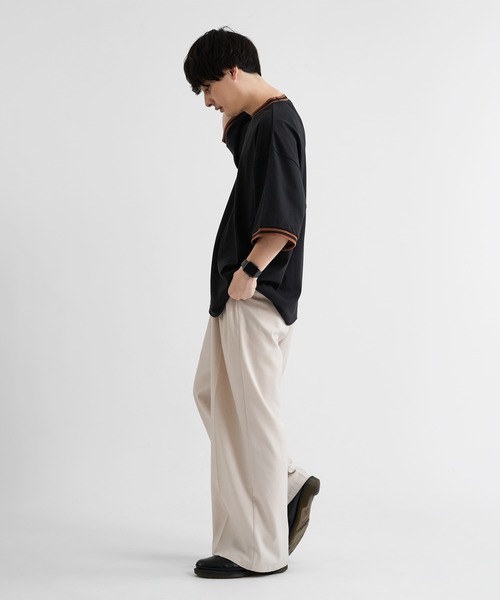 kutir(クティール)の「リブラインバイカラーTシャツ(Tシャツ/カットソー・メンズ・ブラック/ネイビー/オートミール・MEDIUM/LARGE)」の15枚目の写真