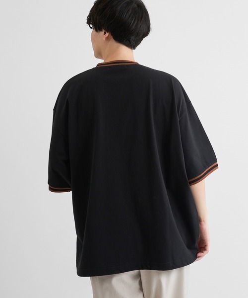 kutir(クティール)の「リブラインバイカラーTシャツ(Tシャツ/カットソー・メンズ・ブラック/ネイビー/オートミール・MEDIUM/LARGE)」の11枚目の写真