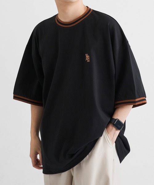 kutir(クティール)の「リブラインバイカラーTシャツ(Tシャツ/カットソー・メンズ・ブラック/ネイビー/オートミール・MEDIUM/LARGE)」の6枚目の写真
