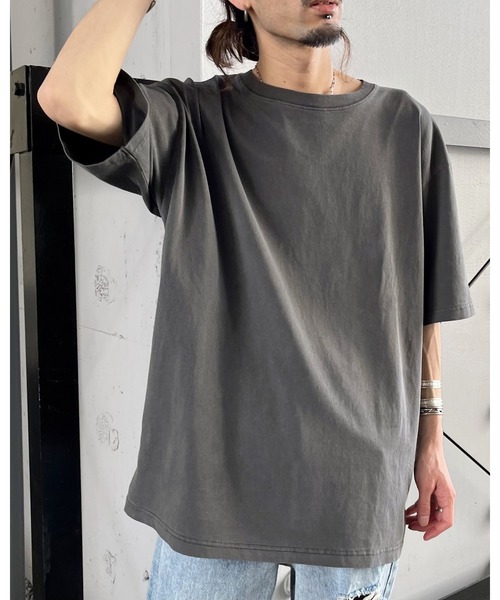 RGY(アールジーワイ)の「【RGY】ピグメント BIG Tシャツ(CP)(Tシャツ/カットソー・レディース・アイボリー/チャコール/サックスブルー・M/L)」の9枚目の写真