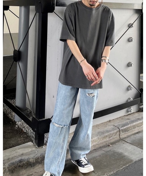 RGY(アールジーワイ)の「【RGY】ピグメント BIG Tシャツ(CP)(Tシャツ/カットソー・レディース・アイボリー/チャコール/サックスブルー・M/L)」の11枚目の写真