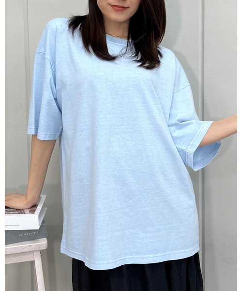 RGY(アールジーワイ)の「【RGY】ピグメント BIG Tシャツ(CP)(Tシャツ/カットソー・レディース・アイボリー/チャコール/サックスブルー・M/L)」の12枚目の写真