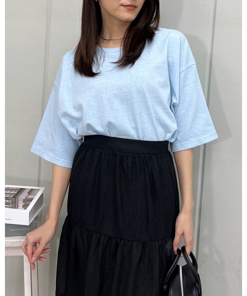 RGY(アールジーワイ)の「【RGY】ピグメント BIG Tシャツ(CP)(Tシャツ/カットソー・レディース・アイボリー/チャコール/サックスブルー・M/L)」の14枚目の写真