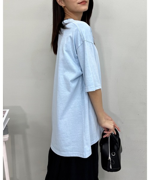 RGY(アールジーワイ)の「【RGY】ピグメント BIG Tシャツ(CP)(Tシャツ/カットソー・レディース・アイボリー/チャコール/サックスブルー・M/L)」の15枚目の写真