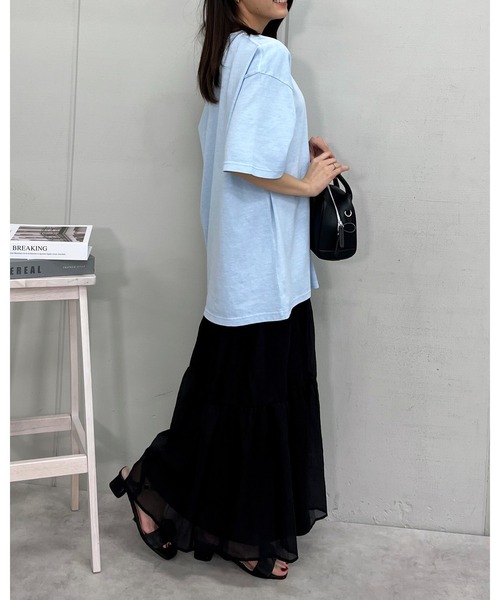 RGY(アールジーワイ)の「【RGY】ピグメント BIG Tシャツ(CP)(Tシャツ/カットソー・レディース・アイボリー/チャコール/サックスブルー・M/L)」の19枚目の写真