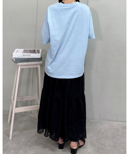 RGY(アールジーワイ)の「【RGY】ピグメント BIG Tシャツ(CP)(Tシャツ/カットソー・レディース・アイボリー/チャコール/サックスブルー・M/L)」の20枚目の写真