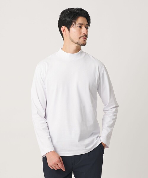 BEAUTY&YOUTH UNITED ARROWS(ビューティーアンドユースユナイテッドアローズ)の「【WEB限定 WARDROBE SMART】クリア ガスコットン モックネック カットソー【抗菌・防臭】(Tシャツ/カットソー・メンズ・ブラック/ホワイト/ネイビー/ダークグレー・XL/S/M/L)」の12枚目の写真