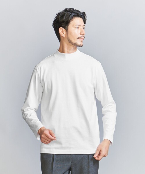 CUARUTO UNITED BASIC モックネックシャツ Cuarto UNITED モックネック 半袖カットソー 袖アシンメトリー