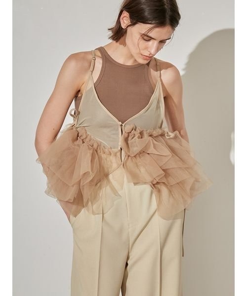 styling/（スタイリング）の「フリルチュール2WAYトップス（キャミソール・レディース・ブラック/ベージュ・FREE）」の11枚目の写真
