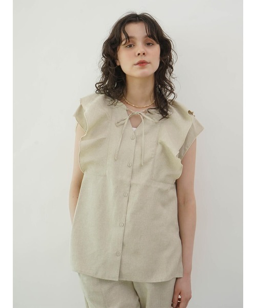 FIKA.(フィーカ)の「Melange double ruffle blouse(シャツ/ブラウス・レディース・ブラウン/ベージュ・FREE)」の12枚目の写真