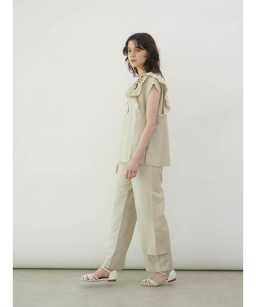 FIKA.(フィーカ)の「Melange double ruffle blouse(シャツ/ブラウス・レディース・ブラウン/ベージュ・FREE)」の11枚目の写真