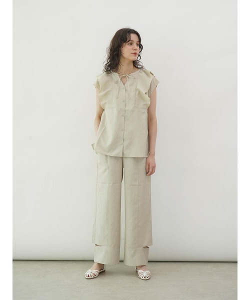 FIKA.(フィーカ)の「Melange double ruffle blouse(シャツ/ブラウス・レディース・ブラウン/ベージュ・FREE)」の10枚目の写真
