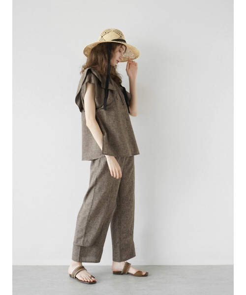 FIKA.(フィーカ)の「Melange double ruffle blouse(シャツ/ブラウス・レディース・ブラウン/ベージュ・FREE)」の6枚目の写真