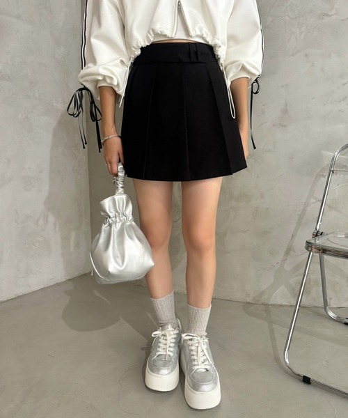 one after another NICE CLAUP（ワンアフターアナザーナイスクラップ）の「プリーツミニスカート【S/Mサイズ】（スカート・レディース・ベージュ系その他/杢グレー/ブラウン系その他/ブラック・MEDIUM/SMALL）」の12枚目の写真