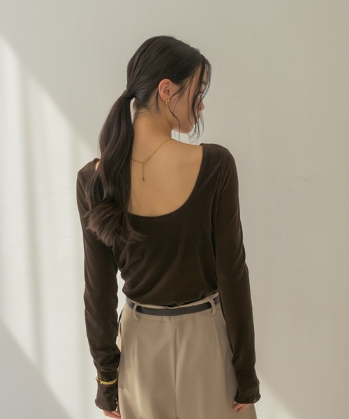 Whim Gazette ◆ 2025SS シアーベロアバックシャンカットソー シアーベロアバックシャンカットソー | Whim Gazette(ウィム ガゼット