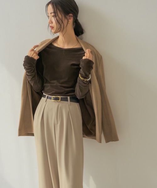 NEUNA（ヌナ）の「シアーベロアバックシャントップス（Tシャツ