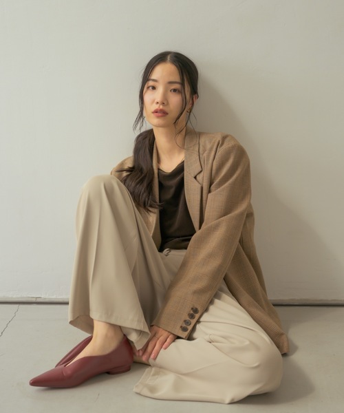 シアーベロアバックシャントップス（Tシャツ/カットソー
