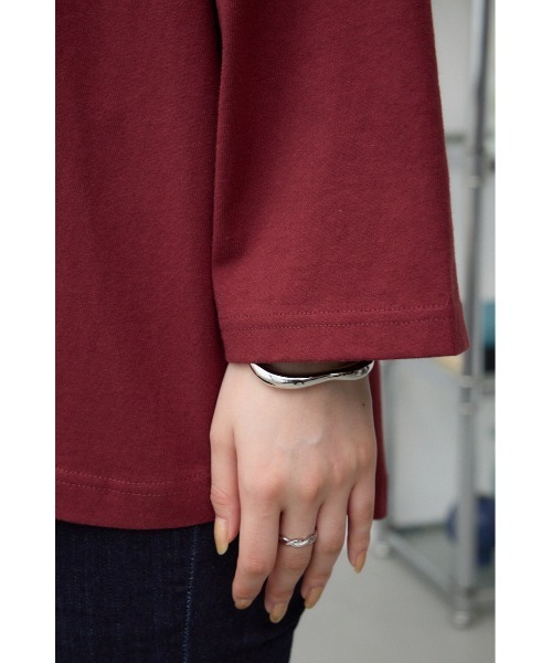 AZUL by moussy(アズールバイマウジー)の「JM フットボールTシャツ(Tシャツ/カットソー・レディース・バーガンディー/チャコールグレー・FREE)」の15枚目の写真