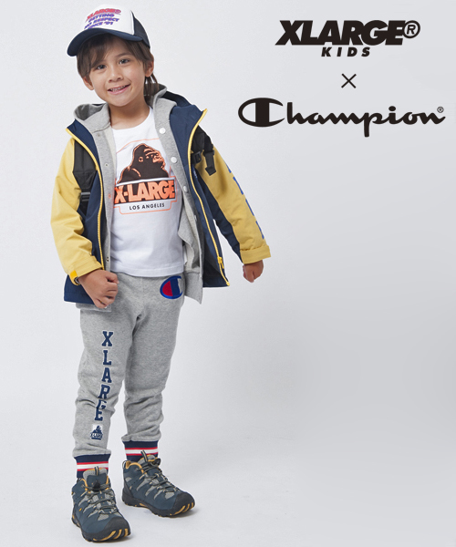 XLARGE KIDS(エクストララージキッズ)の「Champion SWEAT PANTS(その他パンツ・キッズ・アッシュ/ネイビー・7T/5T/8T)」の1枚目の写真