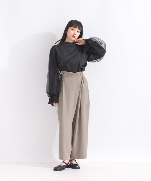 terrace（テラス）の「チュールキャンディースリーブブラウス（シャツ/ブラウス・レディース・オフホワイト/カーキ/ブラック・MEDIUM）」の16枚目の写真